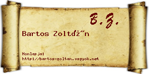 Bartos Zoltán névjegykártya